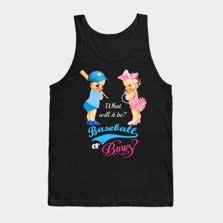 Cute Baseball or Bows Gender Reveal Tank Top